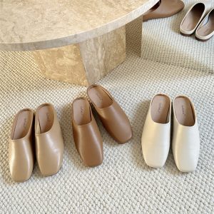2024 New Autumn Simple Super Comfortable Flat Half Slippers Women