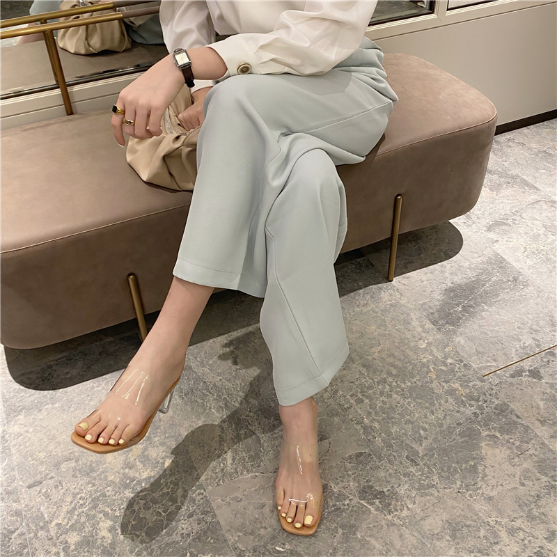 2023 Summer Trendy Transparent Strap High Heel Sandals for Women Crystal Slippers - Image 3