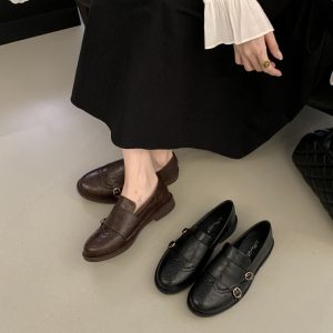 FENGDA Women's Soft Sole Loafer Shoes 2026 New British Style Flat Shoes for JK Skirts Casual Round Toe Slip On