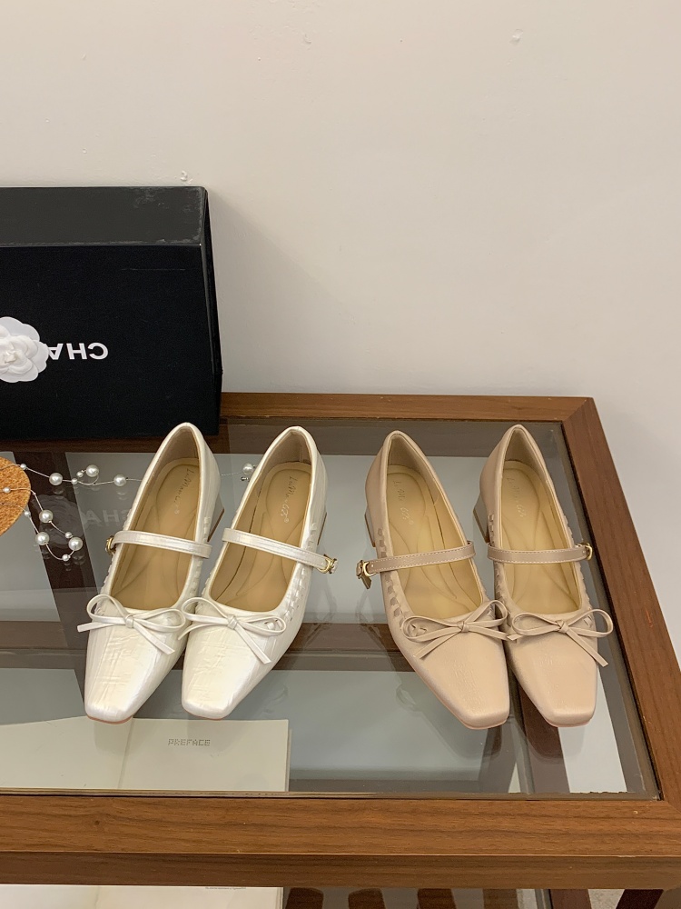 2026 New Bow One-Strap Square Toe Chunky Heel Mary Jane Shoes for Women - Image 4