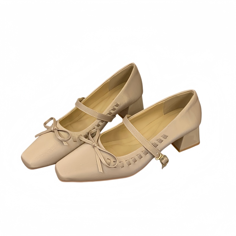 2026 New Bow One-Strap Square Toe Chunky Heel Mary Jane Shoes for Women - Image 5